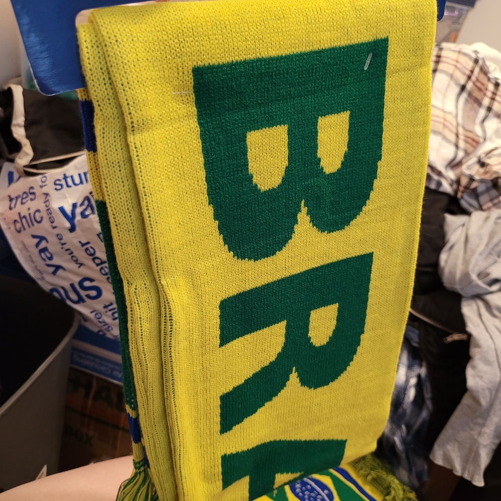 Yellow and Green Brazil Soccer Scarf